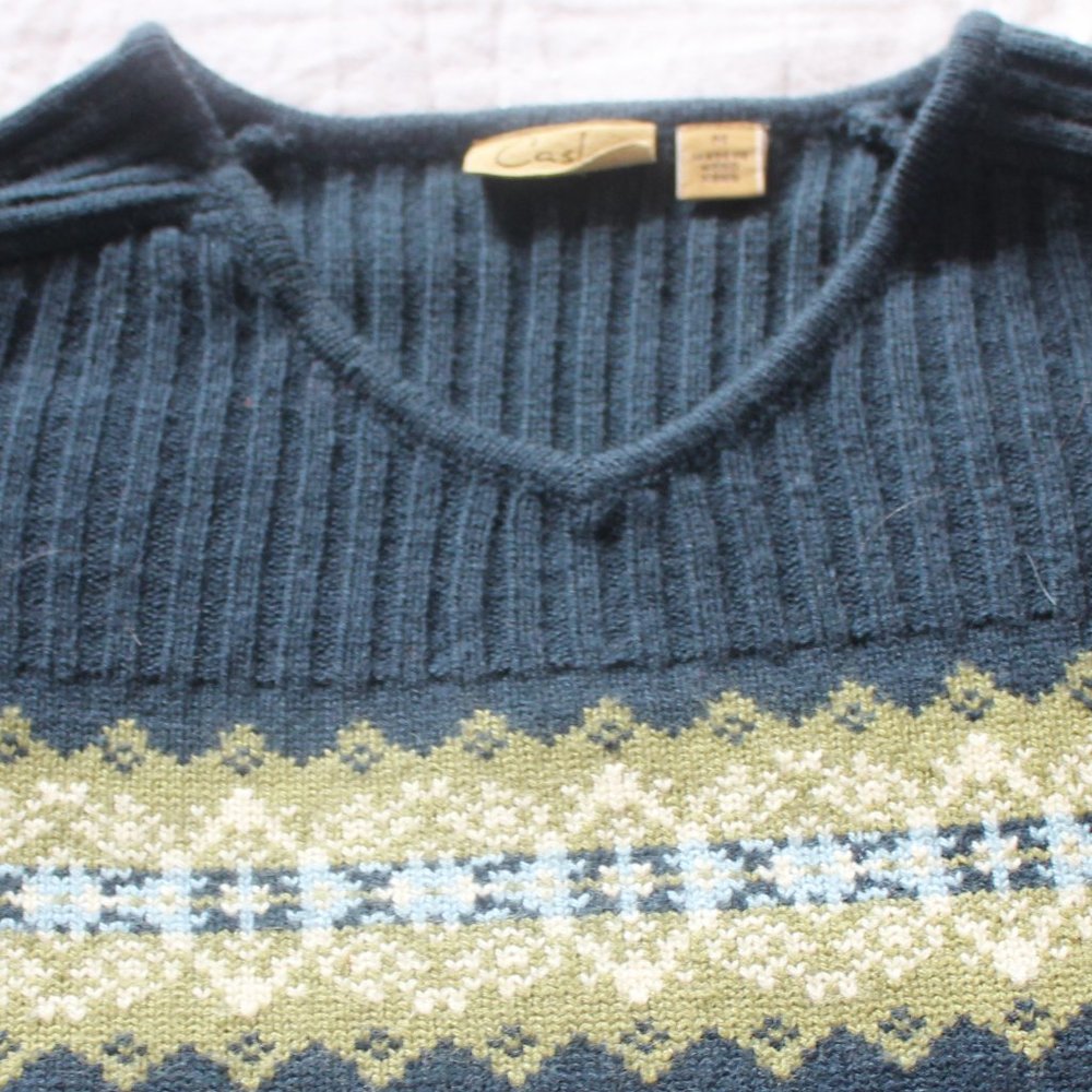 Caslon blue v-neck sweater